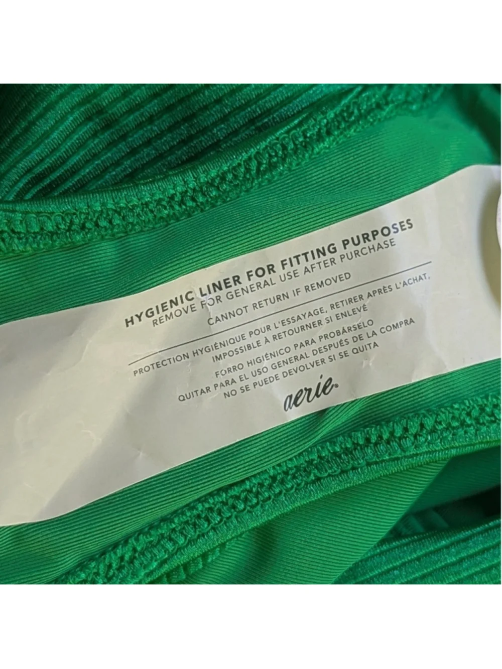 Aerie Scoop Neck Ribbed Tie Back One Piece Swimsuit Sz S NWOT Green